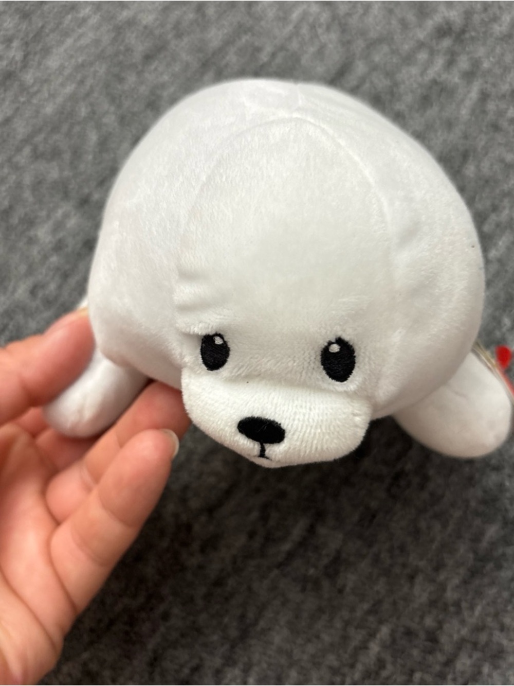 Ty Baby Tiny White Seal Plush Stuffed Animal Embroidered Eyes 6" w/ Tags 2017